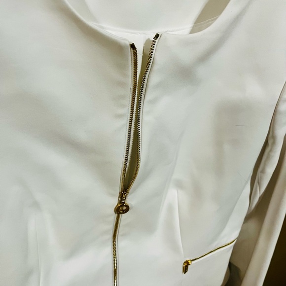 Calvin Klein white jacket with gold zippers size 8 - Picture 2 of 4